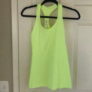 Lululemon neon yellow racerback exercise tank